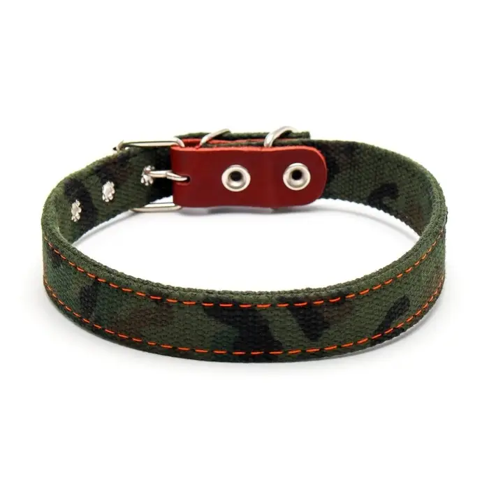Ошейник брезентовый двухслойный &laquo;Камуфляж&raquo;, 54&times;2.5 см, ОШ 35-45 см