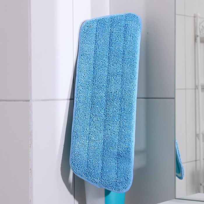 Швабра для мытья пола с распылителем и щёткой Доляна, насадка из микрофибры 41×14 см, стальная ручка 120 см, цвет МИКС Швабра для мытья пола с распылителем и щёткой Доляна, насадка из микрофибры 41×14 см, стальная ручка 120 см, цвет МИКС