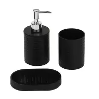 Стакан для ванной комнаты тм VETTA Тренто, пластик, PP, черный, 7,5х7,5х10см