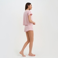 Пижама женская (футболка, шорты) KAFTAN Basic, размер 44-46, розовая