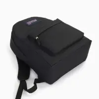 Рюкзак школьный на молнии, с карманом, однотонный, размер 30&times;14&times;41 см, чёрный