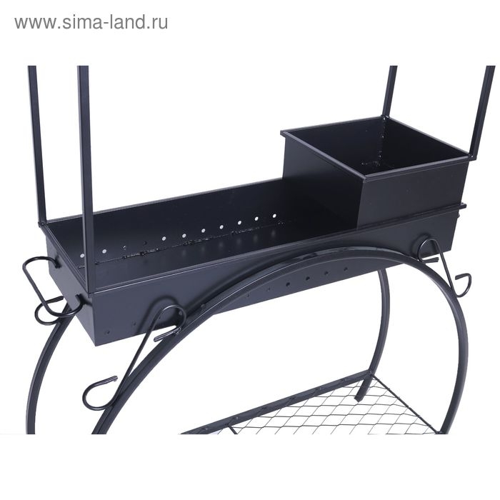 Мангал кованый, с дровяником и крышей, 35 кг, толщина металла 2,5 мм, 90 х 32 х 202 см Мангал кованый, с дровяником и крышей, 35 кг, толщина металла 2,5 мм, 90 х 32 х 202 см