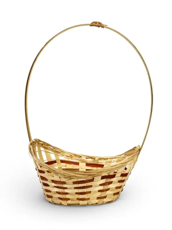 Корзина плетёная для хранения &laquo;Ладья&raquo;, 24&times;17&times;8 см, бамбук, с ручкой, бежевая