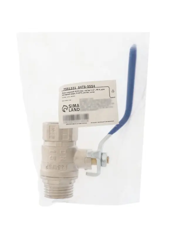 Кран шаровой ZEIN engr, нр/вр 1/2", PN 4, для холодной воды, 5-45&deg;С, рычаг, цинк