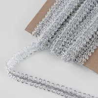 Тесьма декоративная &laquo;Шанель&raquo;, 8 мм, 10&plusmn;1 м, цвет серебряный