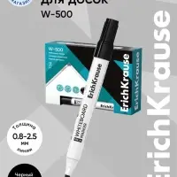 Маркер для доски ErichKrause. W-500, узел 2.5 мм, ширина линии 0.8-2.5 мм, спиртовой, чёрный