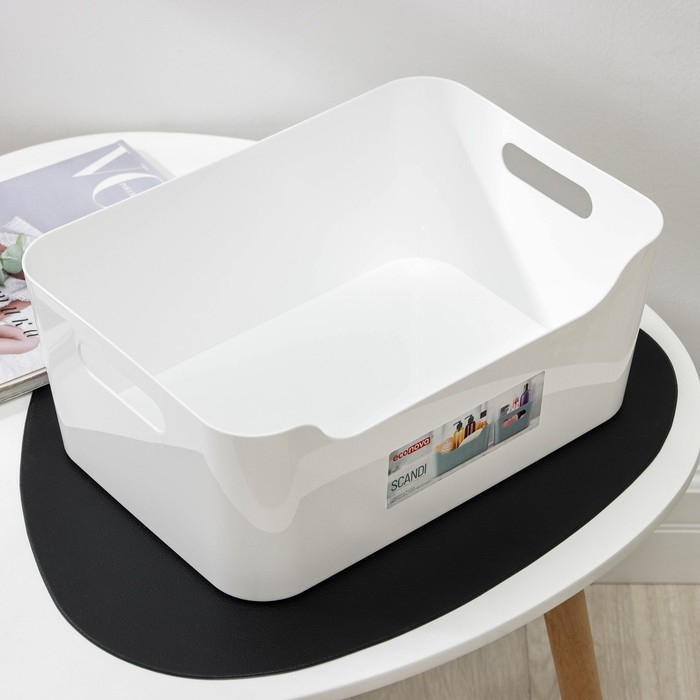 Корзина для хранения Scandi, 10 л, 34×24×14 см, цвет белый Корзина для хранения Scandi, 10 л, 34×24×14 см, цвет белый