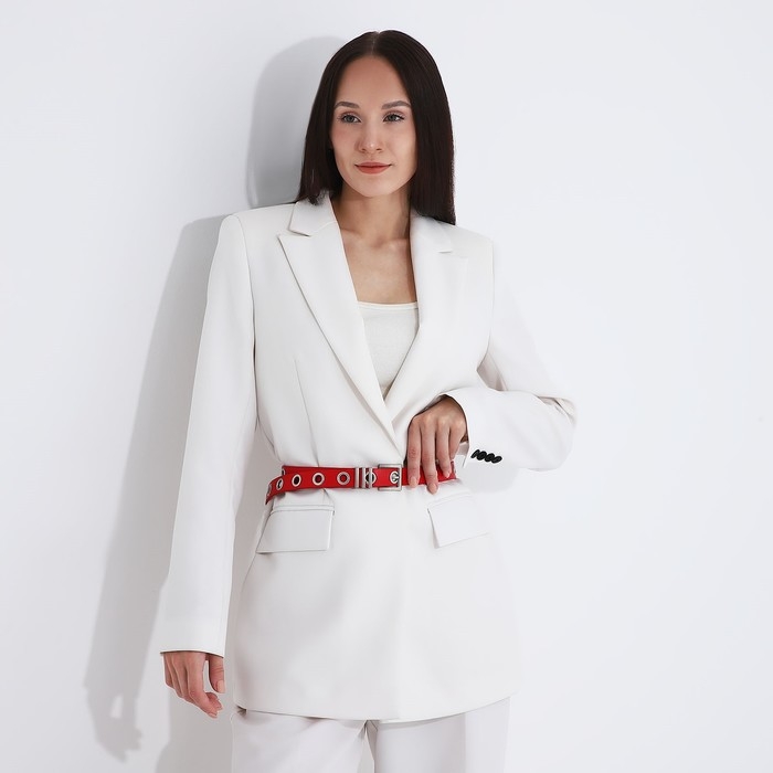 Ремень женский, ширина 2 см, пряжка металл, люверсы, цвет красный Ремень женский, ширина 2 см, пряжка металл, люверсы, цвет красный