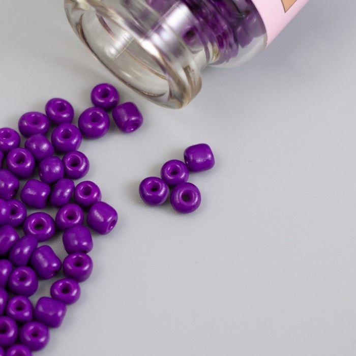 Бисер круглый 6/0 в бутылочке  Бисер круглый 6/0 в бутылочке "Глубокий фиолет" 2х20 гр набор 2 шт