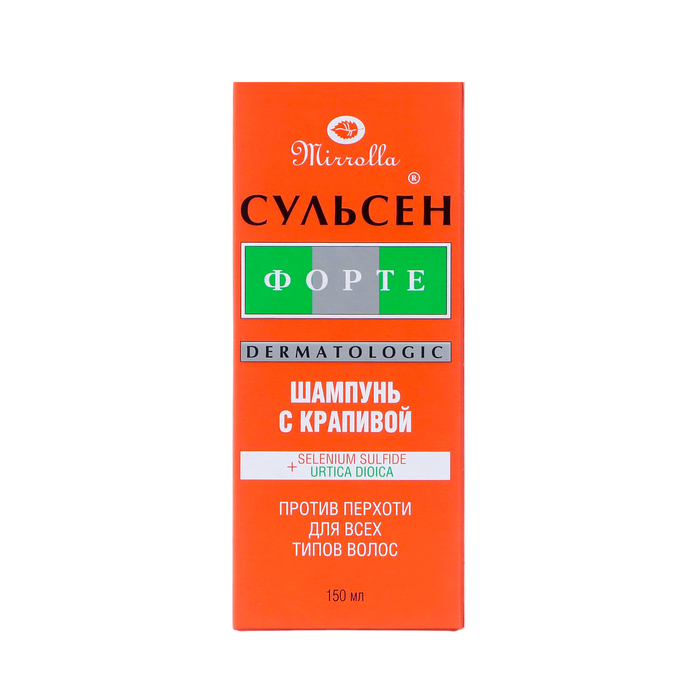 Шампунь Mirrolla «Сульсен Форте» 2% с крапивой, 150 мл Шампунь Mirrolla «Сульсен Форте» 2% с крапивой, 150 мл