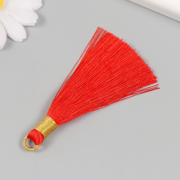 Декор для творчества текстиль Декор для творчества текстиль "Кисть. Оливия" красный набор 2 шт 8х1,2 см