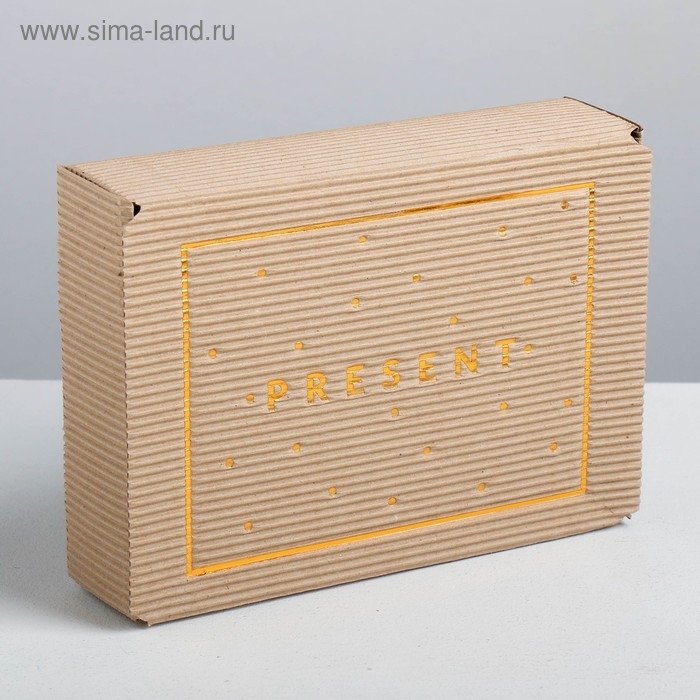 Коробка подарочная складная рифлёная, упаковка, Present, 21 х 15 х 5 см Коробка подарочная складная рифлёная, упаковка, Present, 21 х 15 х 5 см