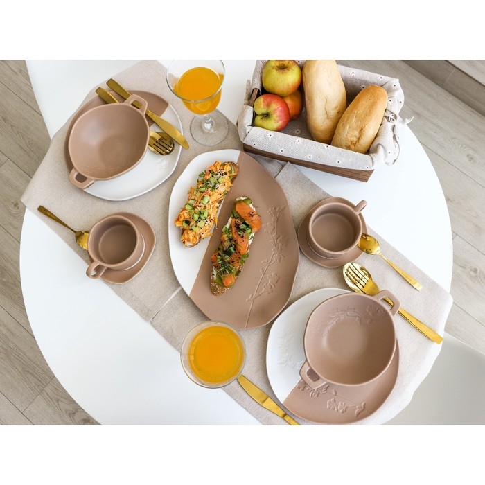 Тарелка керамическая глубокая «Монблан», 21х15 х 5,8 см, 400 мл