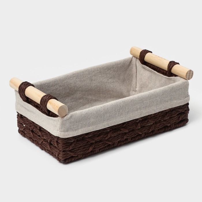 Корзины для хранения LaDо́m, ручное плетение, с ручками, 2 шт, цвет коричневый Корзины для хранения LaDо́m, ручное плетение, с ручками, 2 шт, цвет коричневый