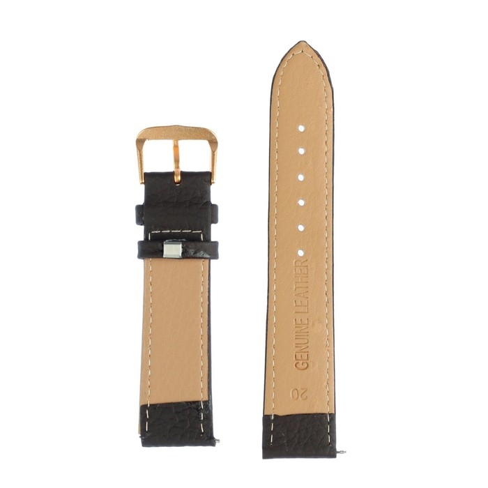 Ремешок для часов Ремешок для часов "Соломон", 20 мм, натуральная кожа, l-20 см, коричневый с тиснением