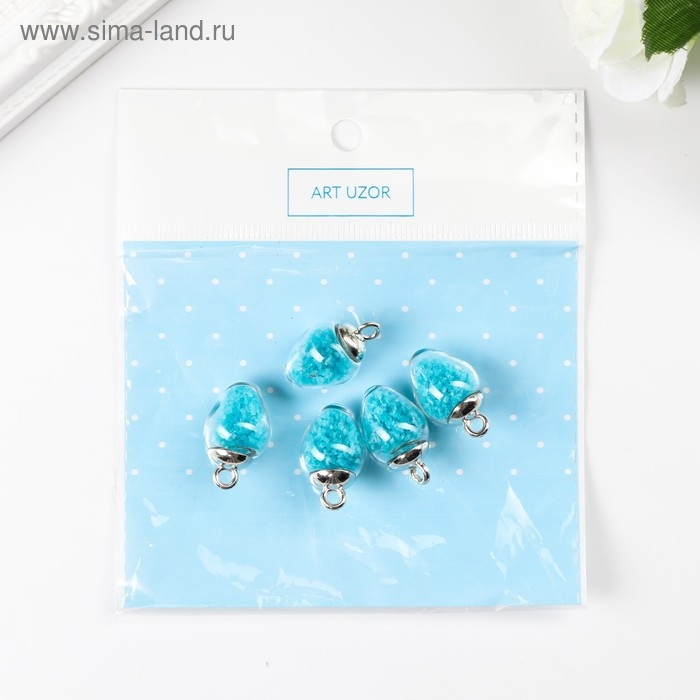 Подвеска декоративная для творчества стекло Подвеска декоративная для творчества стекло "Капля" светится в темноте 1,9х1,4см набор 5 шт