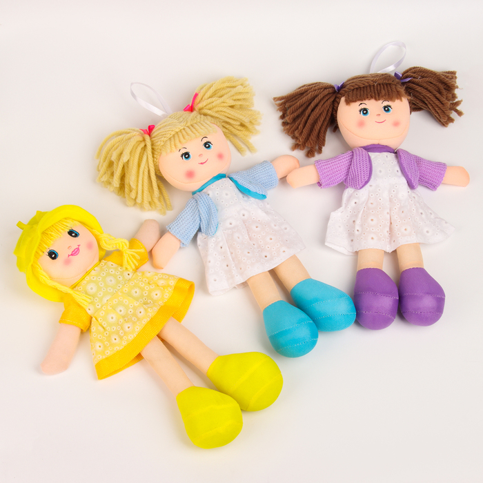 Мягкая кукла «Девочка», платье в цветочек, цвета МИКС