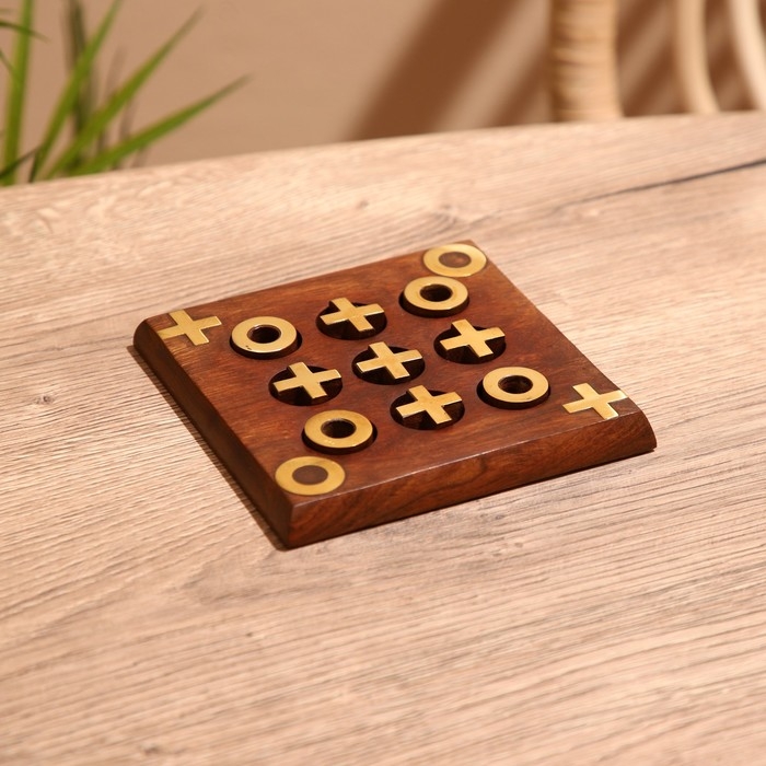 Игра настольная  Игра настольная "Крестики-нолики" 12,5х12,5х1 см, дерево шишам