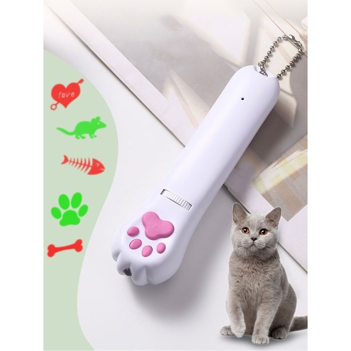 Лазерная указка для кошек, 5 картинок, 100 мАч, дальность до 8 м, красный луч, USB Лазерная указка для кошек, 5 картинок, 100 мАч, дальность до 8 м, красный луч, USB