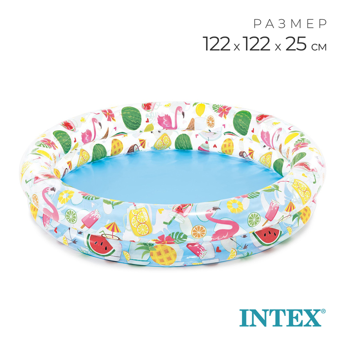 Бассейн надувной «Фрукты», 122 х 25 см, от 2 лет, 59421NP INTEX Бассейн надувной «Фрукты», 122 х 25 см, от 2 лет, 59421NP INTEX
