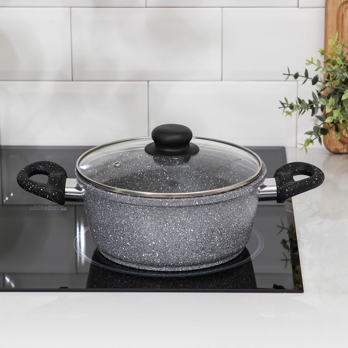 Кастрюля Доляна «Марбл», 2 л, d=20 см, h=9 см, антипригарное покрытие Кастрюля Доляна «Марбл», 2 л, d=20 см, h=9 см, антипригарное покрытие