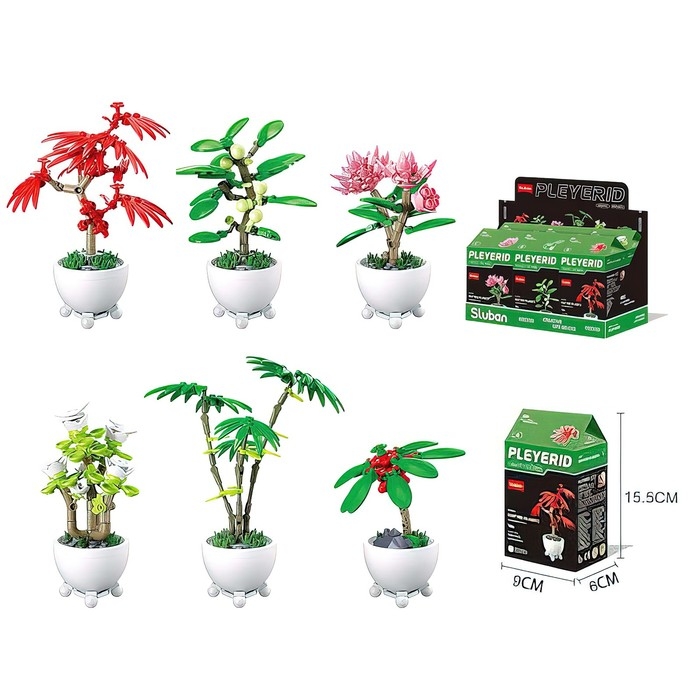 Конструктор «Цветы в горшочке», 6 видов, МИКС Конструктор «Цветы в горшочке», 6 видов, МИКС