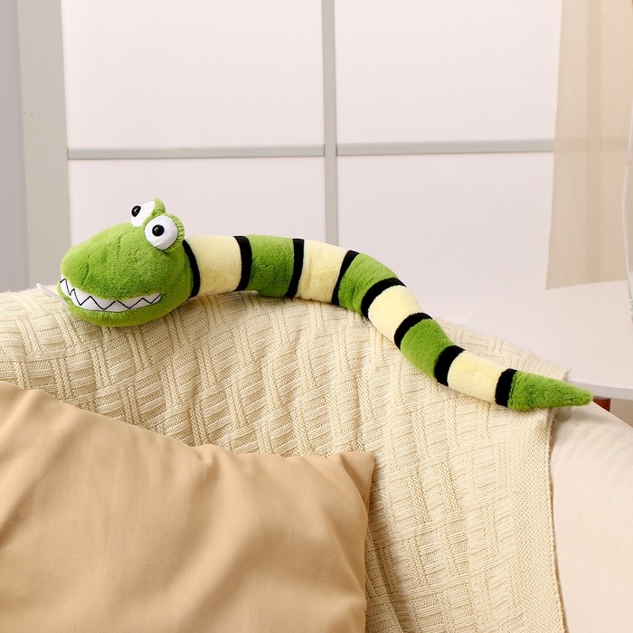 Мягкая игрушка «Змея», в полоску, 59 см, цвет зелёный Мягкая игрушка «Змея», в полоску, 59 см, цвет зелёный