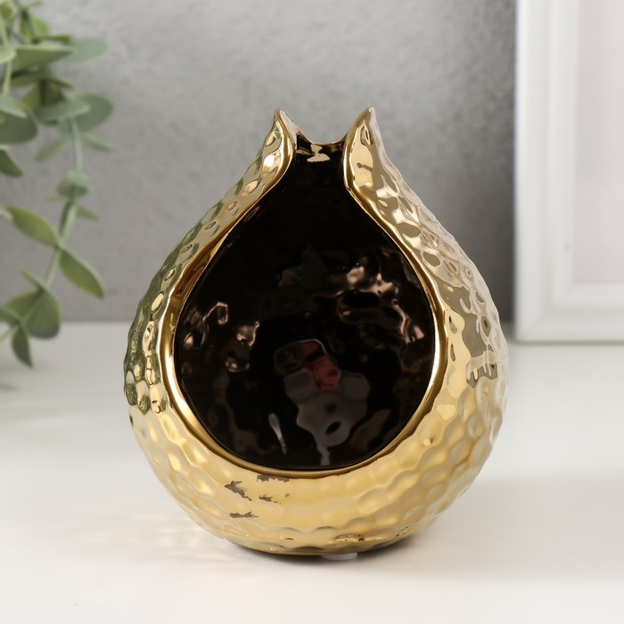 Подсвечник керамика на 1 свечу Подсвечник керамика на 1 свечу "Гранат" d=4,5 см золото 10х10х11,5 см