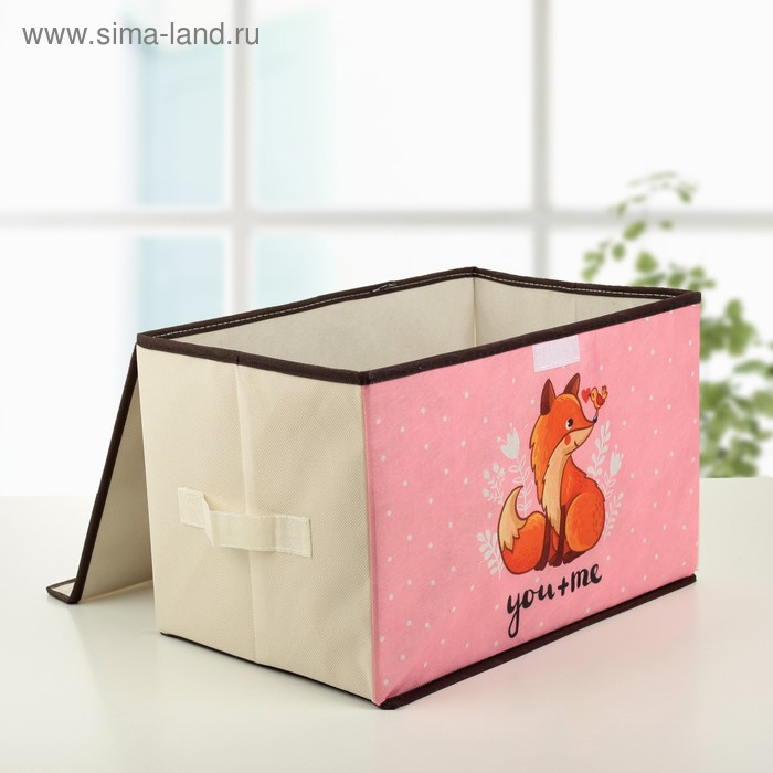 Короб стеллажный для хранения с крышкой «Лисичка», 39×25×25 см Короб стеллажный для хранения с крышкой «Лисичка», 39×25×25 см
