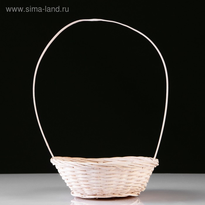 Корзина плетеная, 19x5 см, белый, бамбук Корзина плетеная, 19x5 см, белый, бамбук