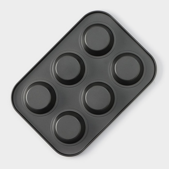 Форма для выпечки Доляна «Силикон плюс», 27×18,5 см, 6 ячеек, силиконовые вкладки, антипригарное покрытие, цвет формочек МИКС Форма для выпечки Доляна «Силикон плюс», 27×18,5 см, 6 ячеек, силиконовые вкладки, антипригарное покрытие, цвет формочек МИКС