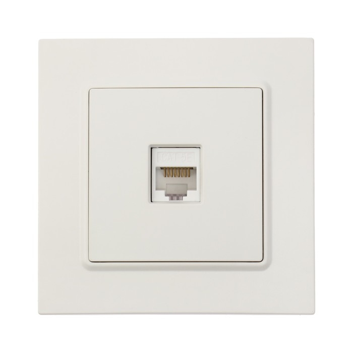 Розетка компьютерная одноместная TOT Elegant, скрытая, белая Розетка компьютерная одноместная TOT Elegant, скрытая, белая