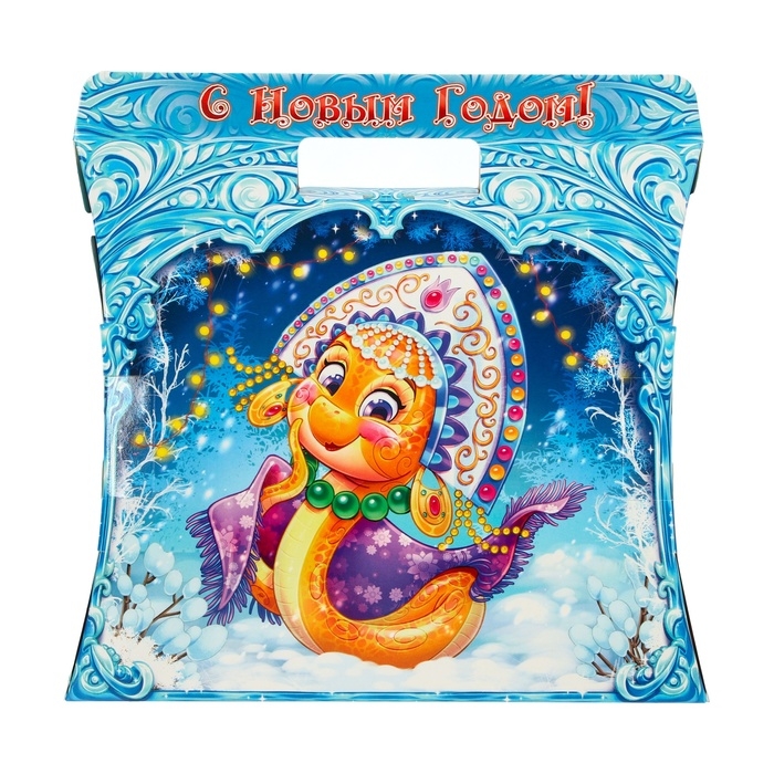 Новый год. Подарочная коробка Новый год. Подарочная коробка "Сумка со змеей" 24,5 х 11,5 х 23 см.