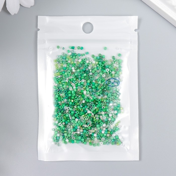 Бисер стекло 12/0  Бисер стекло 12/0 "Перламутр. Зелёное ассорти" 10 гр