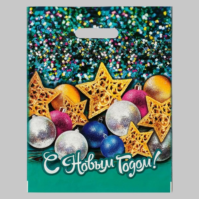 Пакет Пакет "Стеклярус", полиэтиленовый с вырубной ручкой, 31х40 см, 60 мкм набор 10 штук