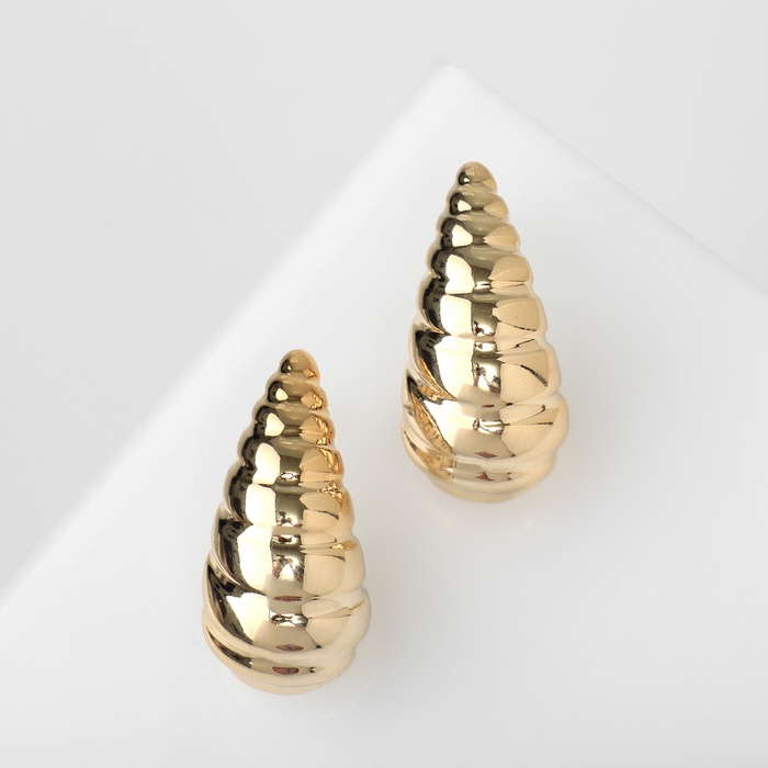 Серьги пластик «Капля» вибрация, цвет золото Серьги пластик «Капля» вибрация, цвет золото