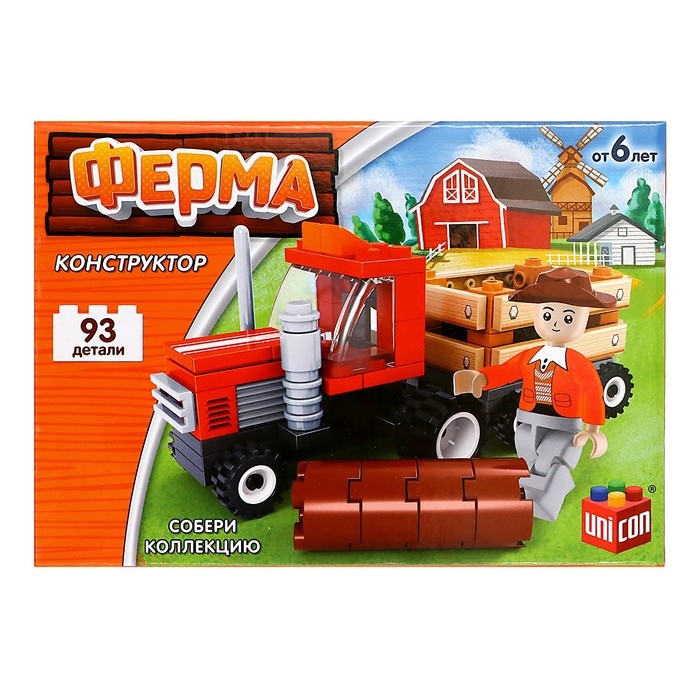 Конструктор Ферма «Лесозаготовочный грузовик», 93 детали Конструктор Ферма «Лесозаготовочный грузовик», 93 детали
