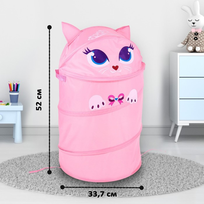 Корзина для хранения игрушек «Котенок» с ручками и крышкой, 55 х 33 х 33 см Корзина для хранения игрушек «Котенок» с ручками и крышкой, 55 х 33 х 33 см