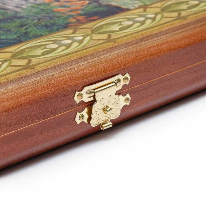 Нарды деревянные большие, с шашками Нарды деревянные большие, с шашками "Медведь", настольная игра, 60 х 60 см