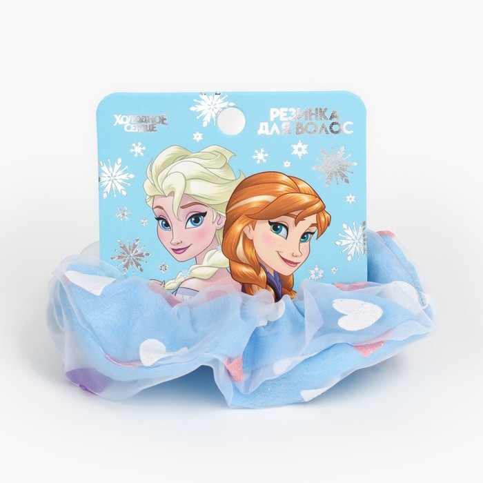 Резинка для волос Резинка для волос "Сердечки", голубой, 11 см, Холодное сердце