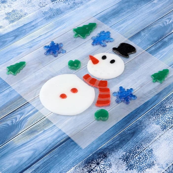 Наклейка на стекло Наклейка на стекло "Снеговичок" 18,5х18,5 см