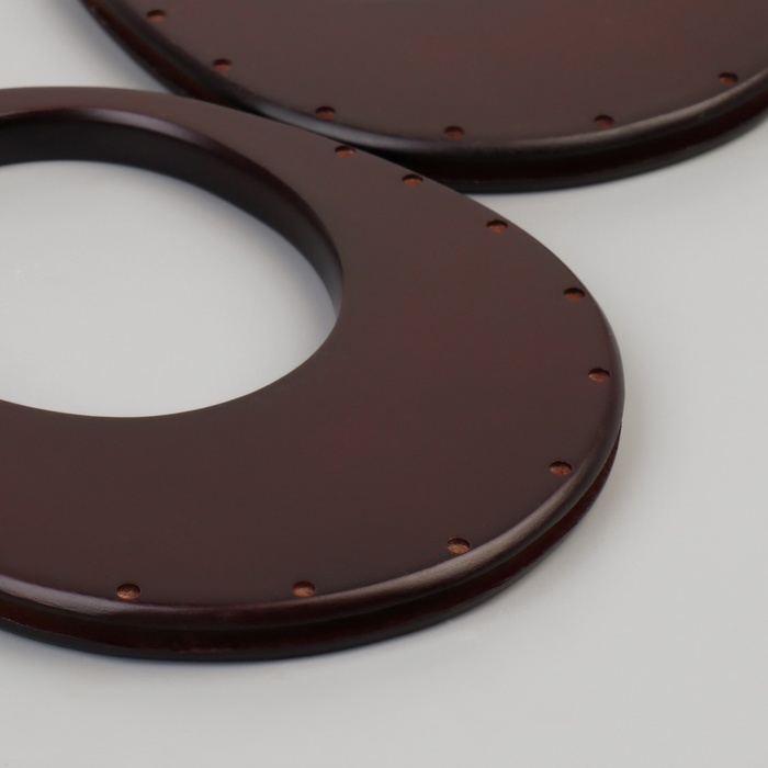 Ручки для сумки деревянные, d = 18 × 14,5 / 9 × 10,5 см, 2 шт, цвет коричневый Ручки для сумки деревянные, d = 18 × 14,5 / 9 × 10,5 см, 2 шт, цвет коричневый