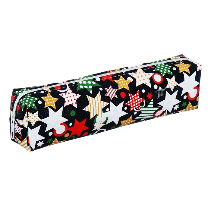 Пенал школьный на молнии Calligrata Пенал школьный на молнии Calligrata "Звезды", черный