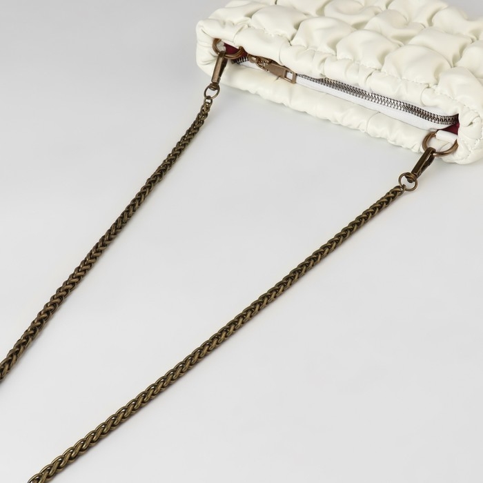 Цепочка для сумки, с карабинами, железная, 7 × 7 мм, 120 см, цвет бронзовый