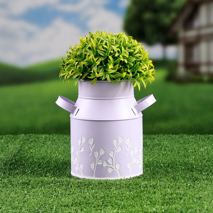 Кашпо - ваза  Кашпо - ваза "Ландыши" лавандовая, 11,5х11,5х15,5см