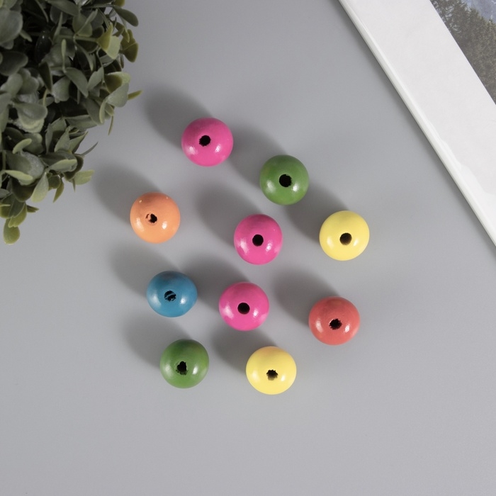 Бусина дерево Бусина дерево "Шарики цветные" набор 10 шт 2,5х2,5 см