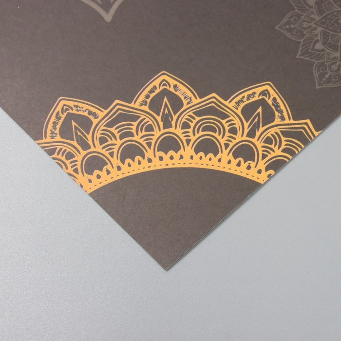 Бумага для скрапбукинга Бумага для скрапбукинга "Мандала на чёрном" плотность 180 гр набор 5 шт 30,5х32 см