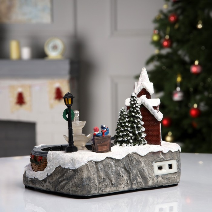 Светодиодная фигура «Новогодний фонтан» 23 × 18 × 13 см, полистоун, батарейки ААх3 (не в комплекте), USB, свечение тёплое белое Светодиодная фигура «Новогодний фонтан» 23 × 18 × 13 см, полистоун, батарейки ААх3 (не в комплекте), USB, свечение тёплое белое