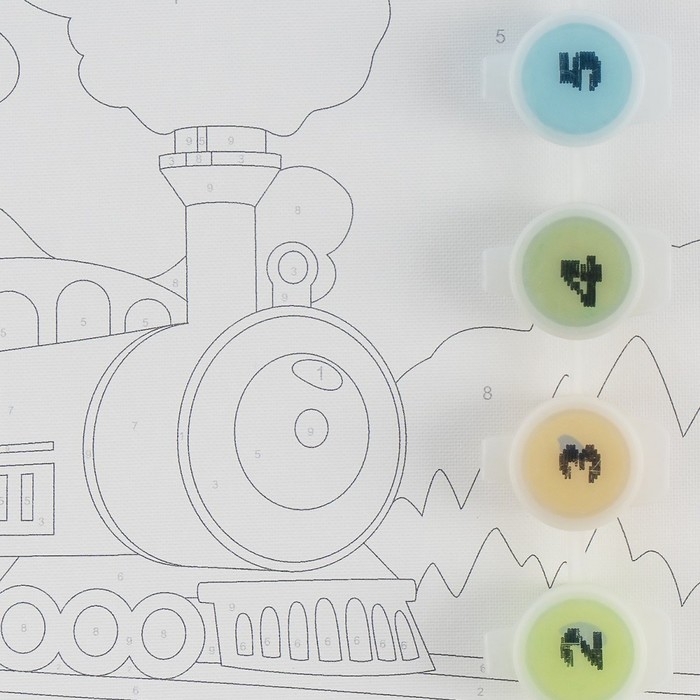 Картина по номерам детская «Паровоз», холст на подрамнике, 20 × 20 см Картина по номерам детская «Паровоз», холст на подрамнике, 20 × 20 см