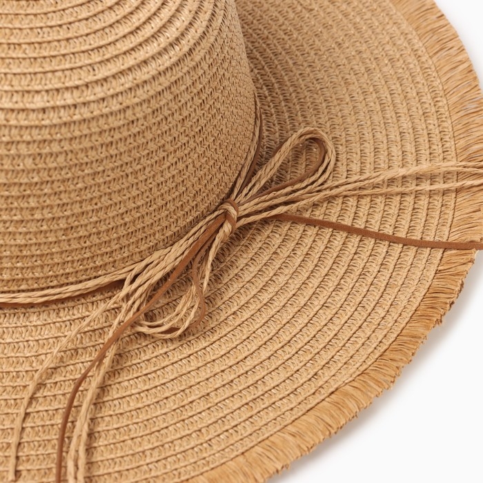 Шляпа женская MINAKU, размер 56, цвет бежевый Шляпа женская MINAKU, размер 56, цвет бежевый